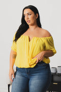 Plus Size Sapphire Breeze Top  - Yellow