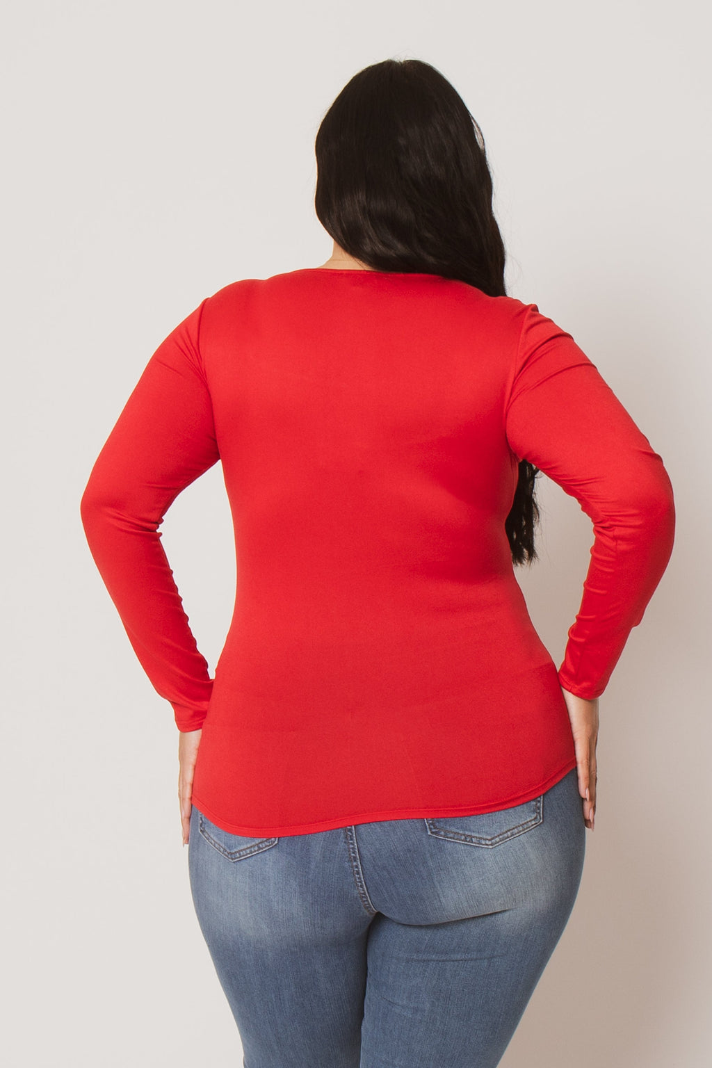 Plus Size Sleek Square Top - Red