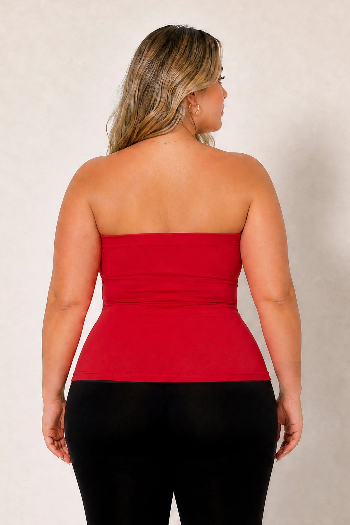 Plus Size Varsity Muse Tube Top - Red