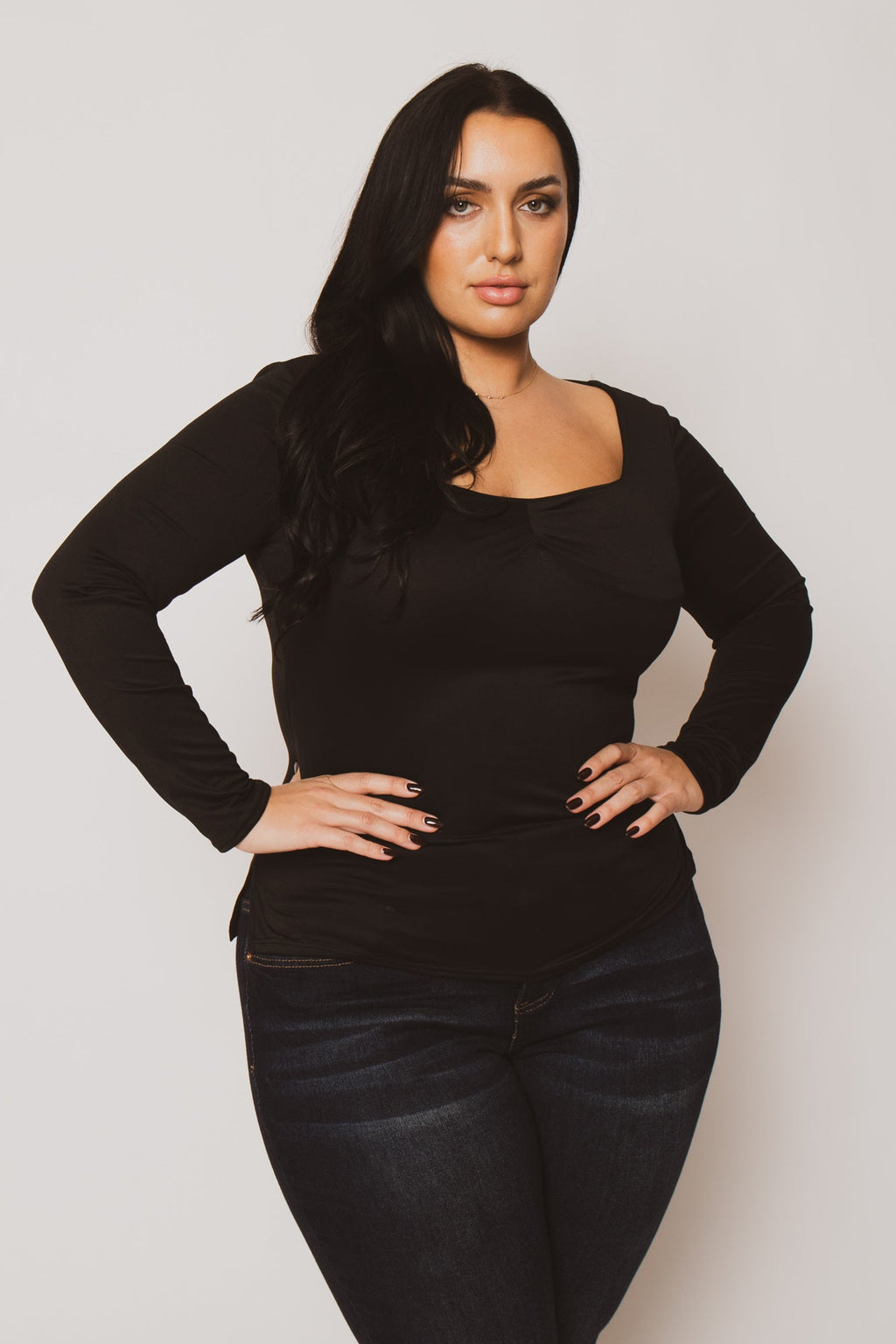 Plus Size Vienna Cinch Top  - Black
