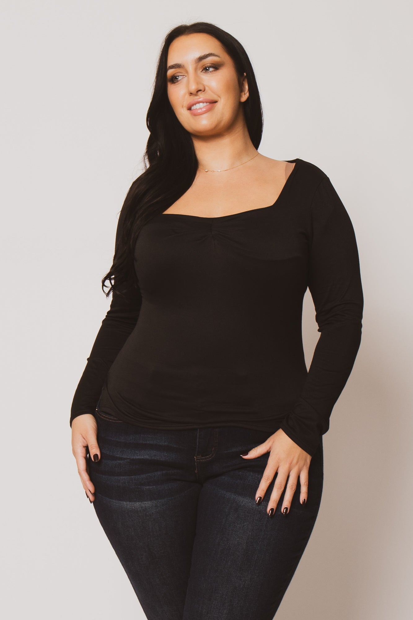 Plus Size Vienna Cinch Top  - Black