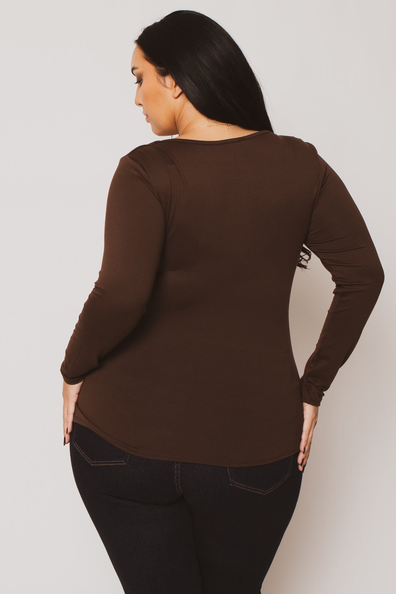 Plus Size Vienna Cinch Top  - Brown