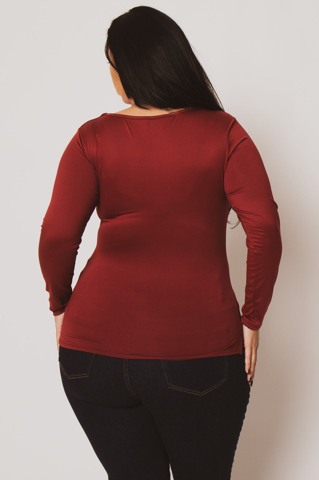 Plus Size Vienna Cinch Top  - Burgundy