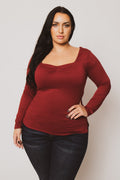 Plus Size Vienna Cinch Top  - Burgundy